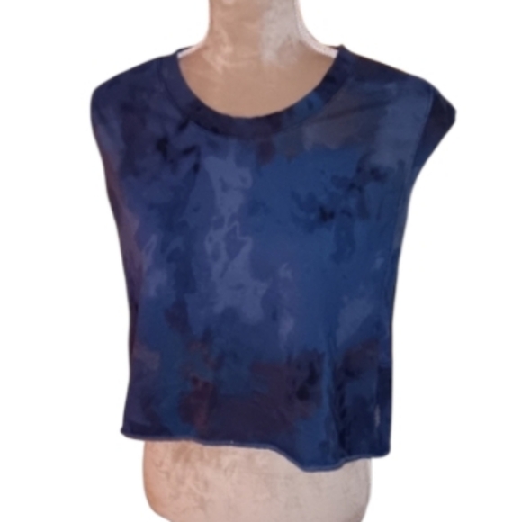 FP Movement by Free People Tops - FP Movement by Free People ~ Navy Tie-Dye Oversized Active Crop Top XS